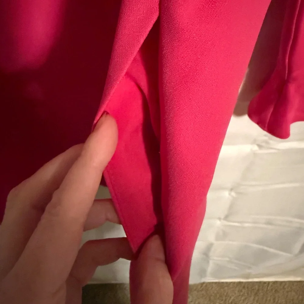 Banana Republic Pink Shift‎ Dress Ruffle Sleeve Button Back Size 14